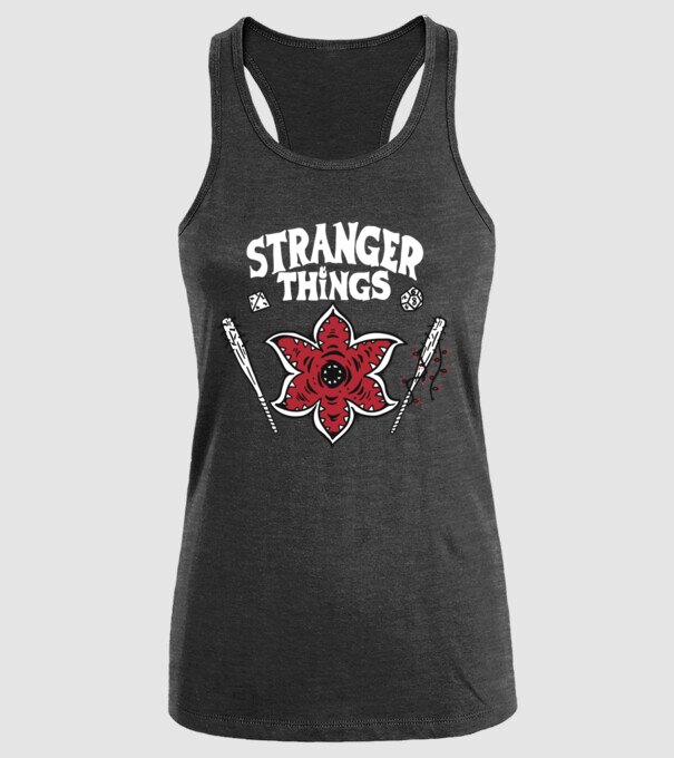 stranger things demogorgon head model negru pe tricou