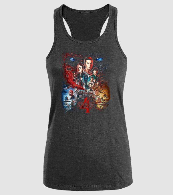 stranger things poster model negru pe tricou