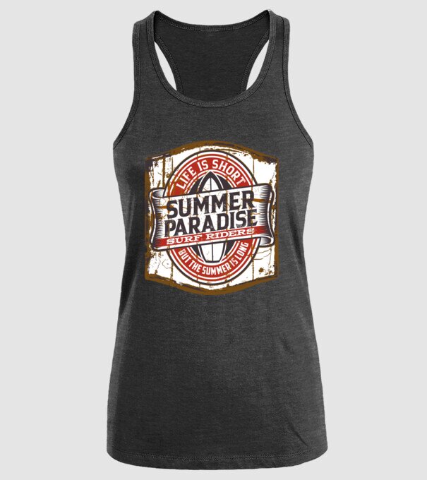 Summer Paradise model negru pe tricou