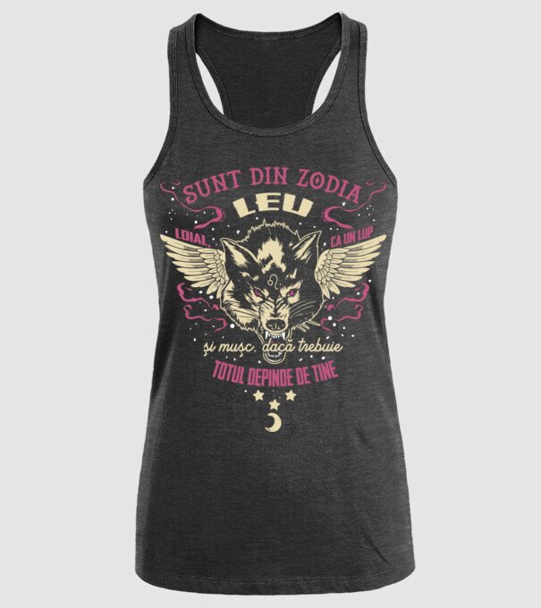 LEU model negru pe tricou