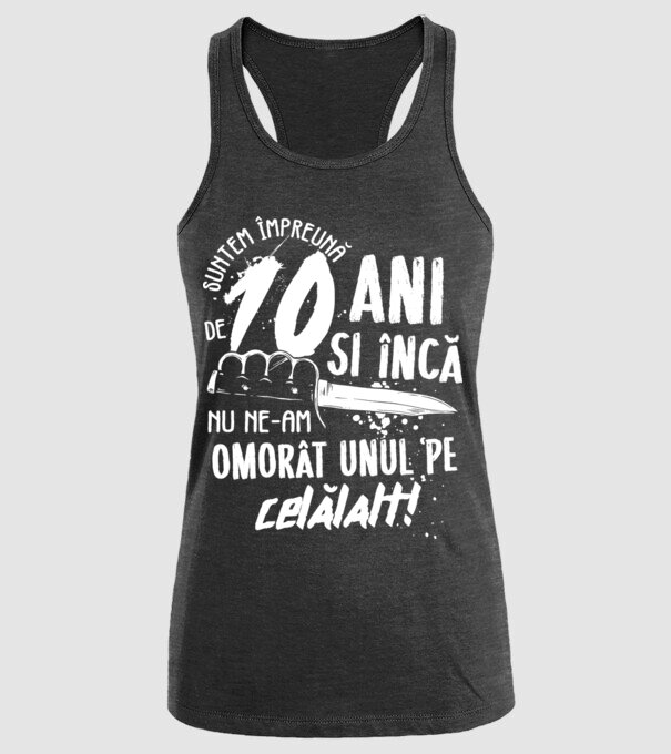 Suntem împreună de 10 ani model negru pe tricou