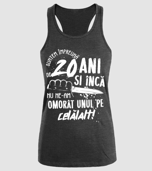 Suntem împreună de 20 ani model negru pe tricou