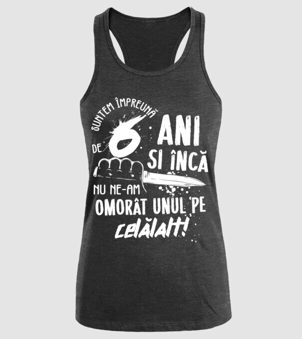 Suntem împreună de 6 ani model negru pe tricou