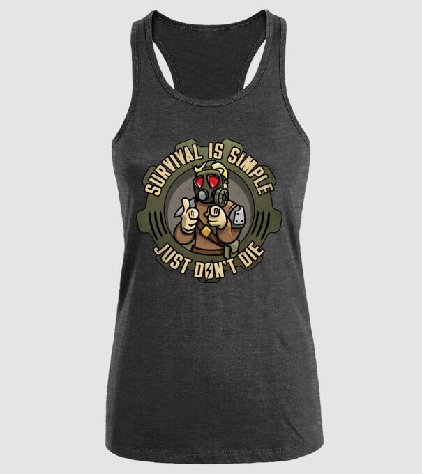Survival model negru pe tricou