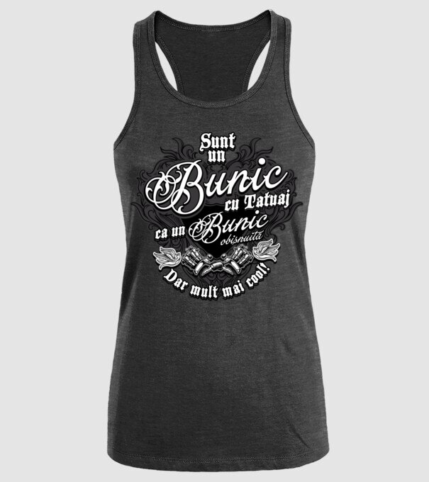 Sunt un bunic cu tatuaj, ca un bunic obișnuit, dar mult mai cool! model negru pe tricou