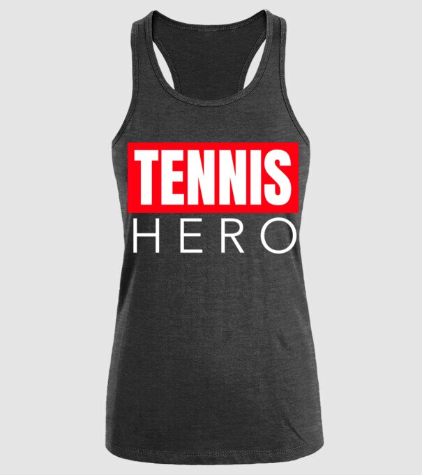 TENNIS HERO model negru pe tricou