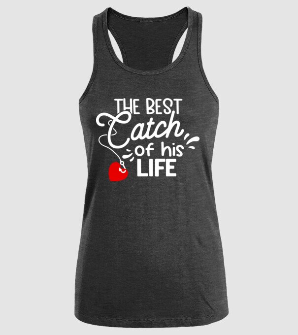 The best catch fehér model negru pe tricou