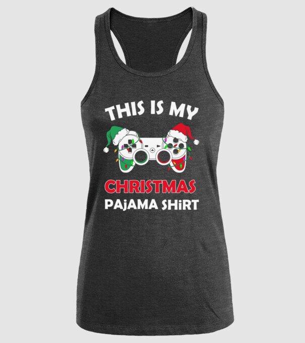 This is my christmas pajama model negru pe tricou