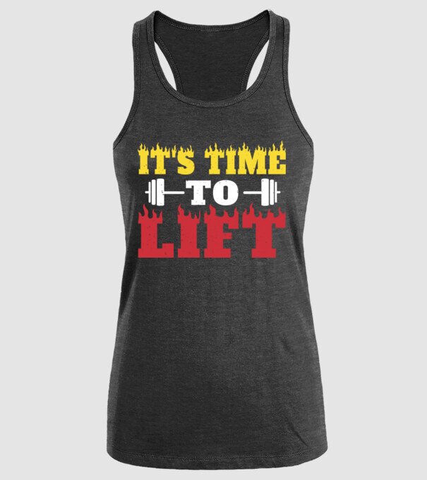 Time to lift model negru pe tricou