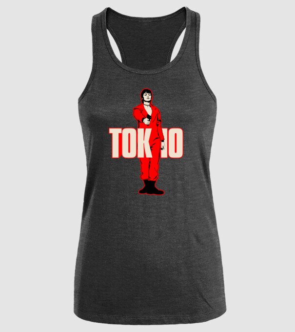 tokyo la casa de papel model negru pe tricou