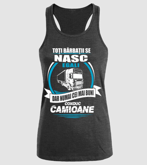 Toți bărbații se nasc egali camioane model negru pe tricou