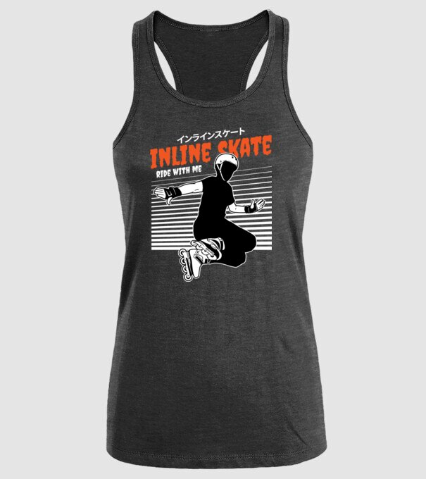 TR inlineskate model negru pe tricou