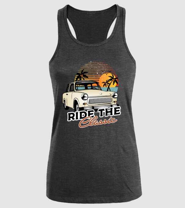Trabant Ride The Classic model negru pe tricou