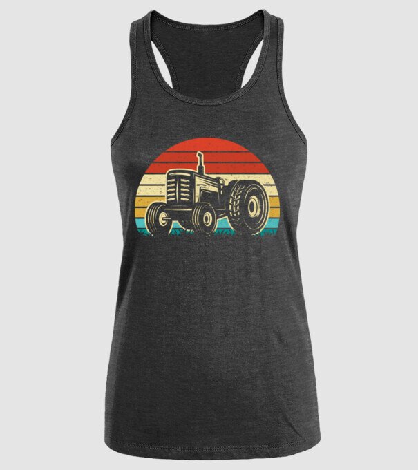 TRACTOR model negru pe tricou