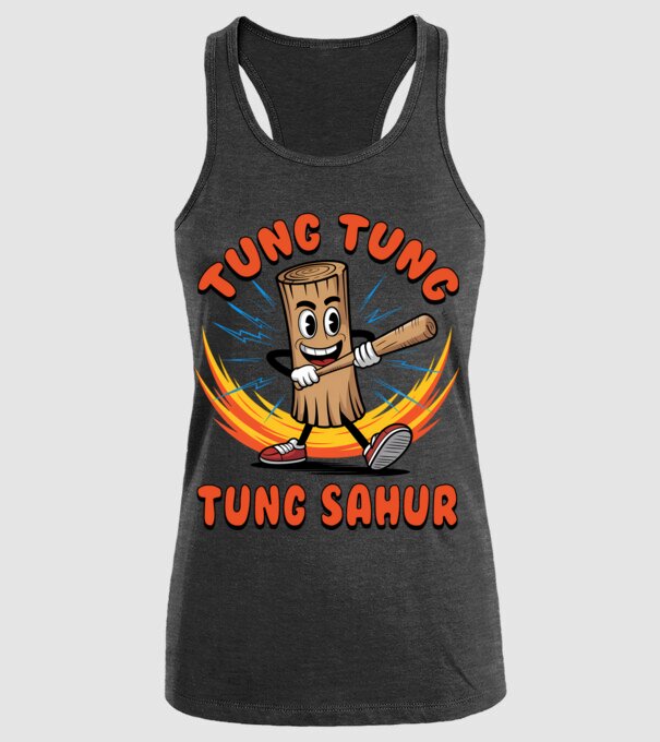Tung Tung Tung Sahur drăguț model negru pe tricou
