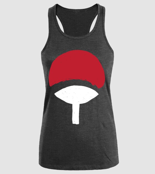 Uchiha logo model negru pe tricou