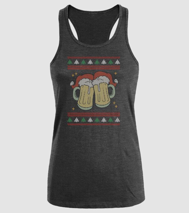 ugly sweater beers model negru pe tricou