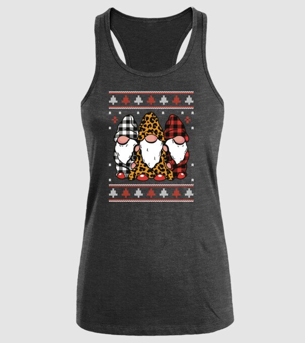 Ugly sweater gnomes model negru pe tricou