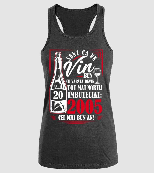 Un Vin Bun 2005 - Negru model negru pe tricou