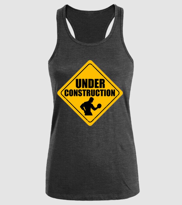 Under Construction model negru pe tricou