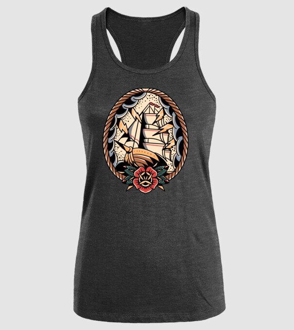 Vapoare model negru pe tricou