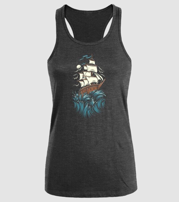 Vapoare model negru pe tricou