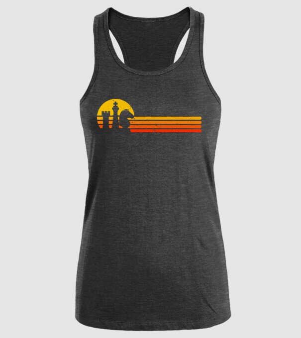 Vintage chesss sunset model negru pe tricou