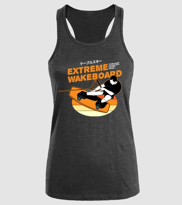Wakeboard model negru pe tricou