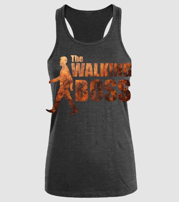 Walking boss model negru pe tricou