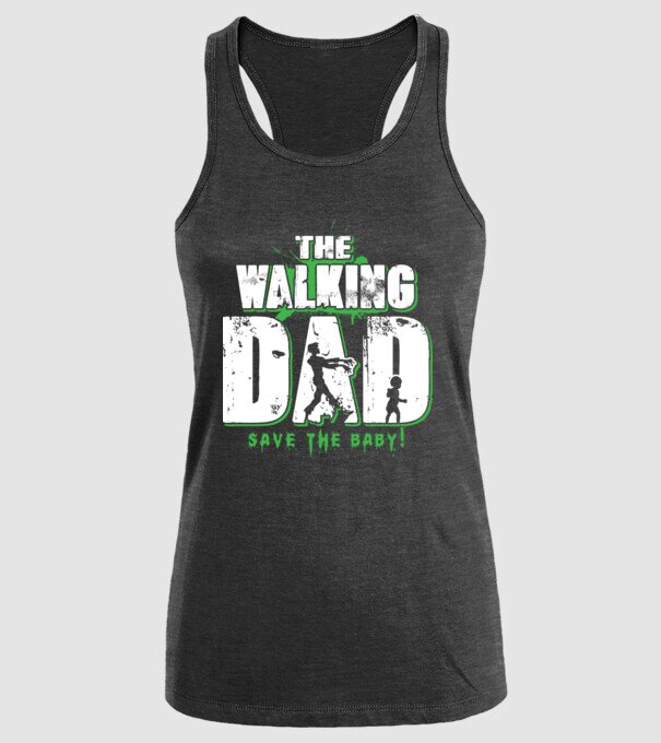 Walking dad green model negru pe tricou