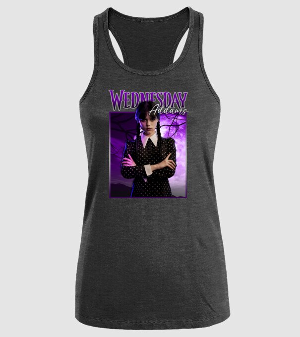 Wednesday Addams model negru pe tricou