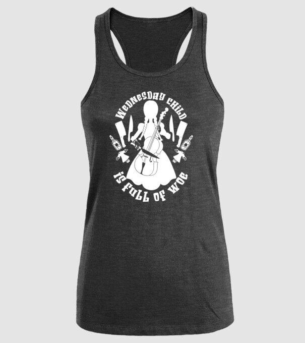 Wednesday child is full of woe model negru pe tricou