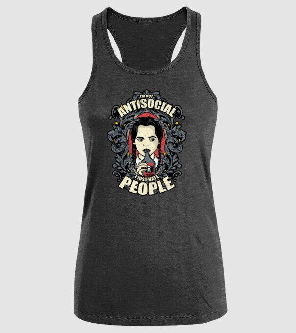 WEDNESDAY - Just hate people model negru pe tricou