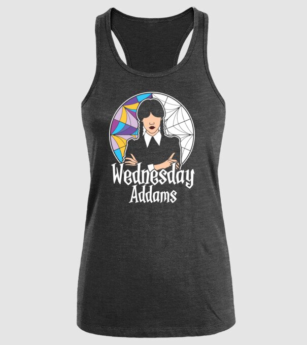 Wednesday Window colorful model negru pe tricou