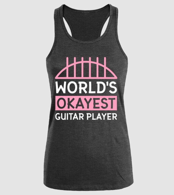 World's okayest guitar player model negru pe tricou
