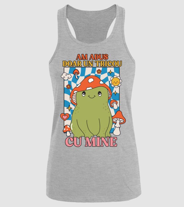 am adus doar un tricou cu mine! model gri pe tricou