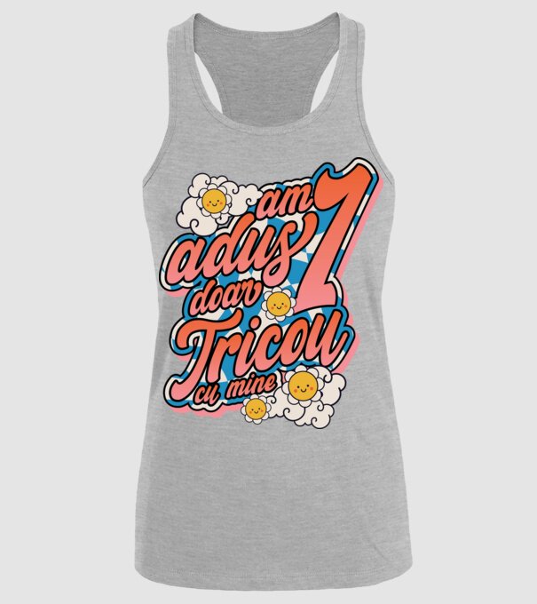 Am adus doar un tricou cu mine! model gri pe tricou