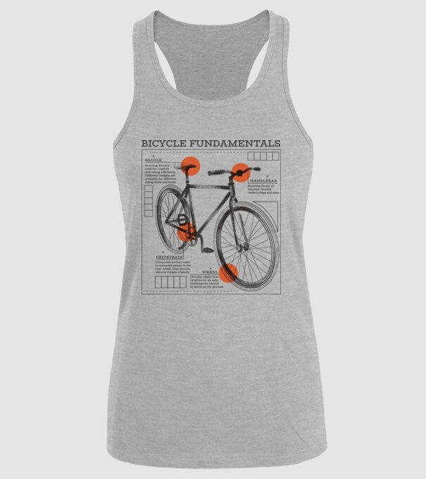 Bicycle fundamentals model gri pe tricou