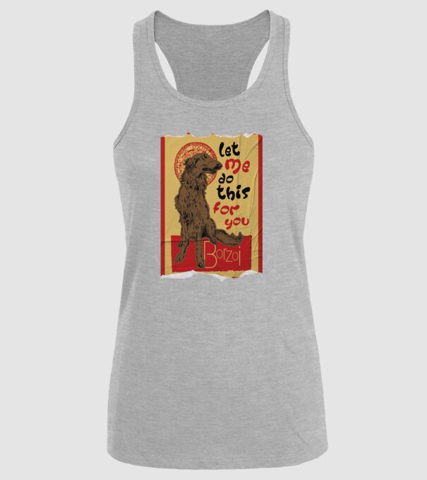 BORZOI retro poster chat noir poster texture model gri pe tricou