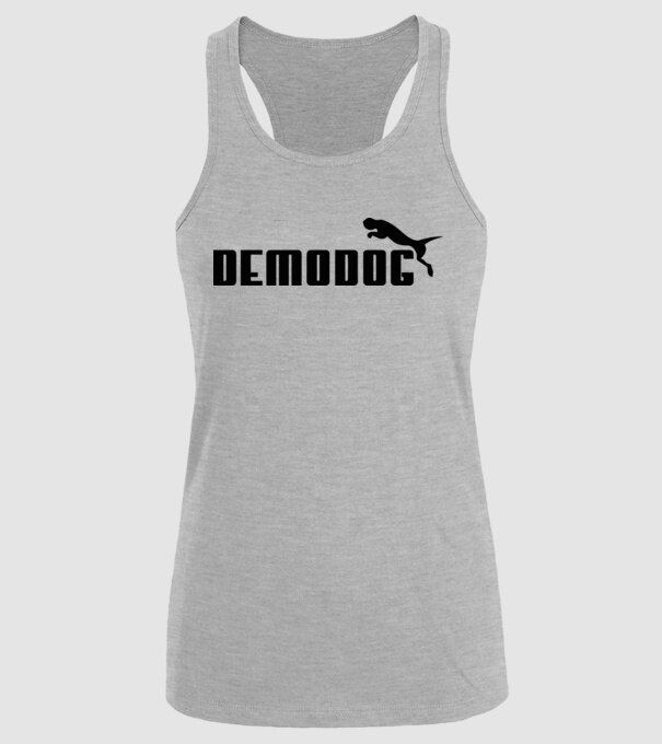 demodog logo black model gri pe tricou
