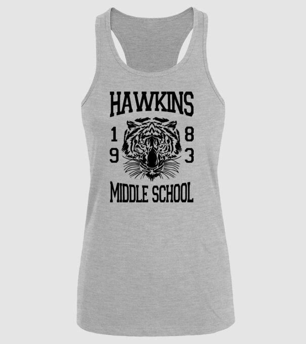 hawkins middle school 83 model gri pe tricou