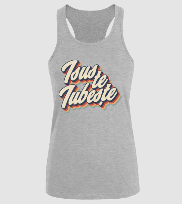 Isus te iubește model gri pe tricou