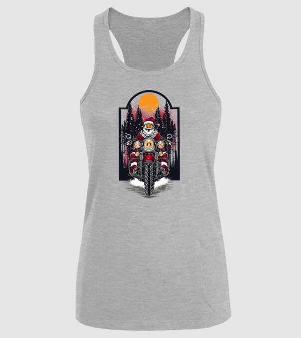 Motor santa model gri pe tricou