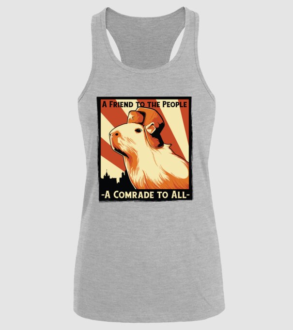 Soviet Capybara model gri pe tricou