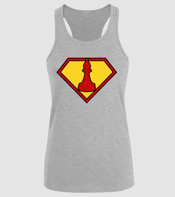 SuperChess alergător de șah model gri pe tricou