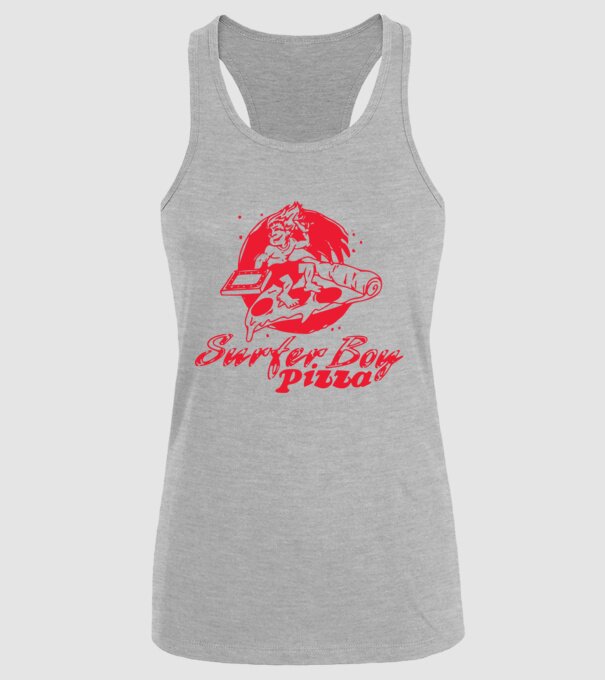 surfer boy pizza stranger things model gri pe tricou