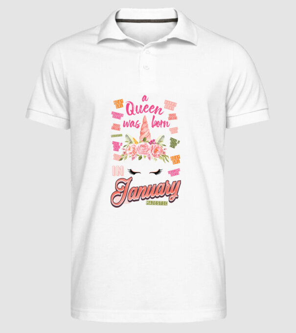 A queen was born in JANUÁR model alb pe tricou