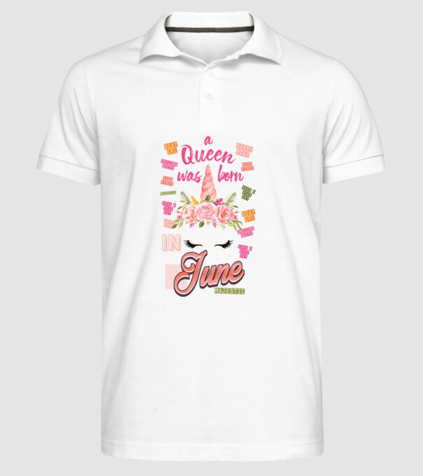A queen was born in JÚNIUS model alb pe tricou