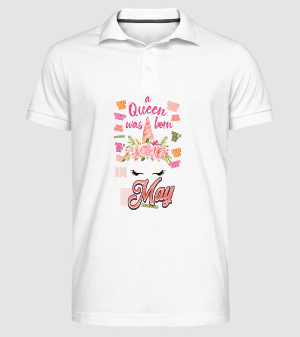 A queen was born in MÁJUS model alb pe tricou