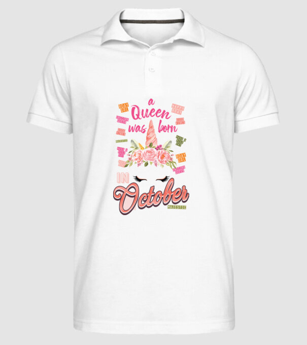 A queen was born in OKTÓBER model alb pe tricou